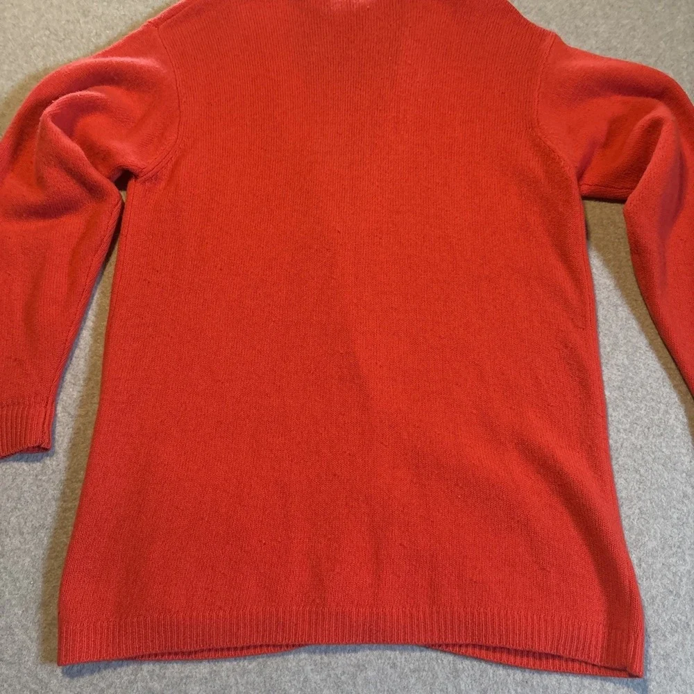 Casual Corner 100% Lambs Wool Red Cardigan Sweater Men's L Button Up‎ W/ Pockets